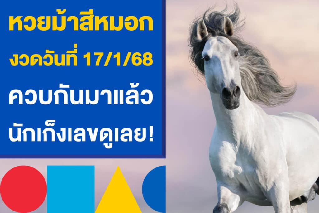 หวยม้าสีหมอก งวดวันที่ 17/1/68 ควบกันมาแล้ว นักเก็งเลขดูเลย!